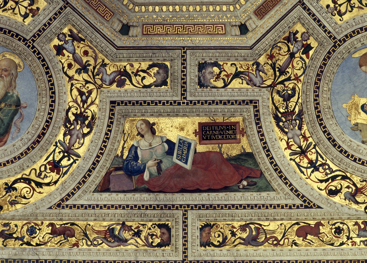 Presbyteriets hvælving med den kimmerske Sybil, Santa Maria del Popolo, Rom, ca. 1484-92 af Bernardino di Betto Pinturicchio