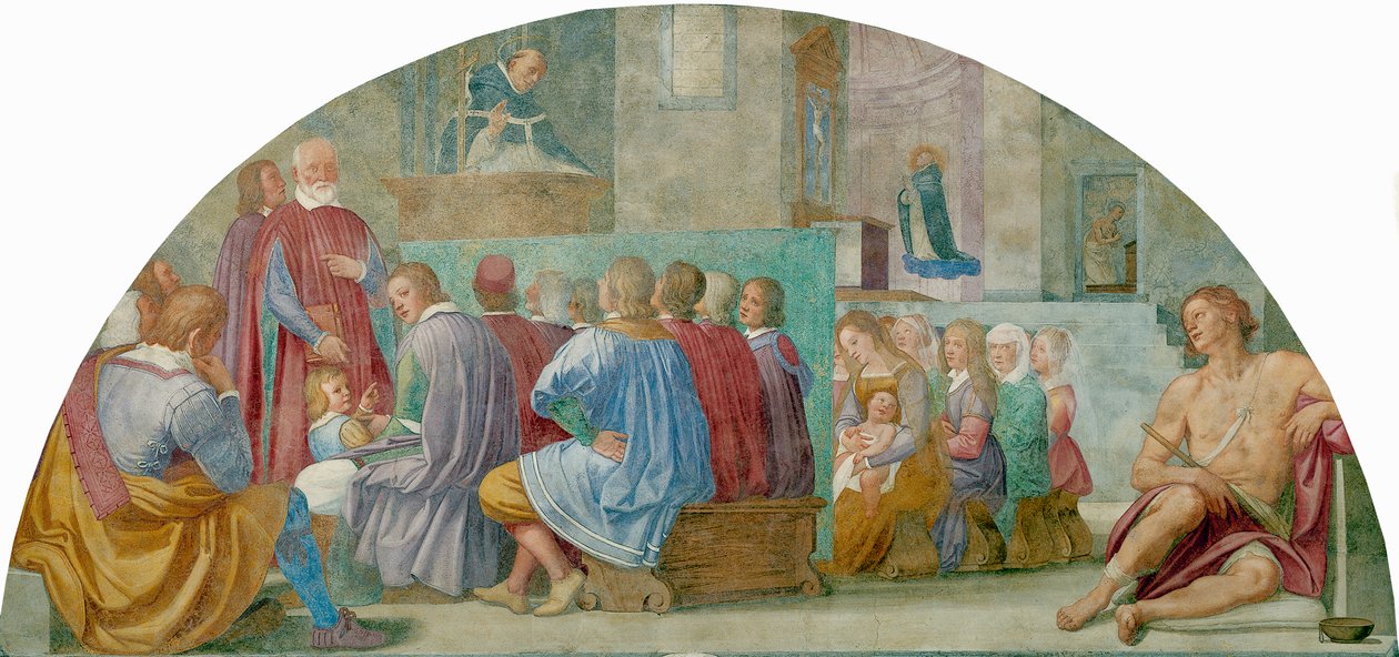 History of St Anthony, af Bernardino Poccetti (1548-1612), fresco af Bernardino Barbatelli Poccetti