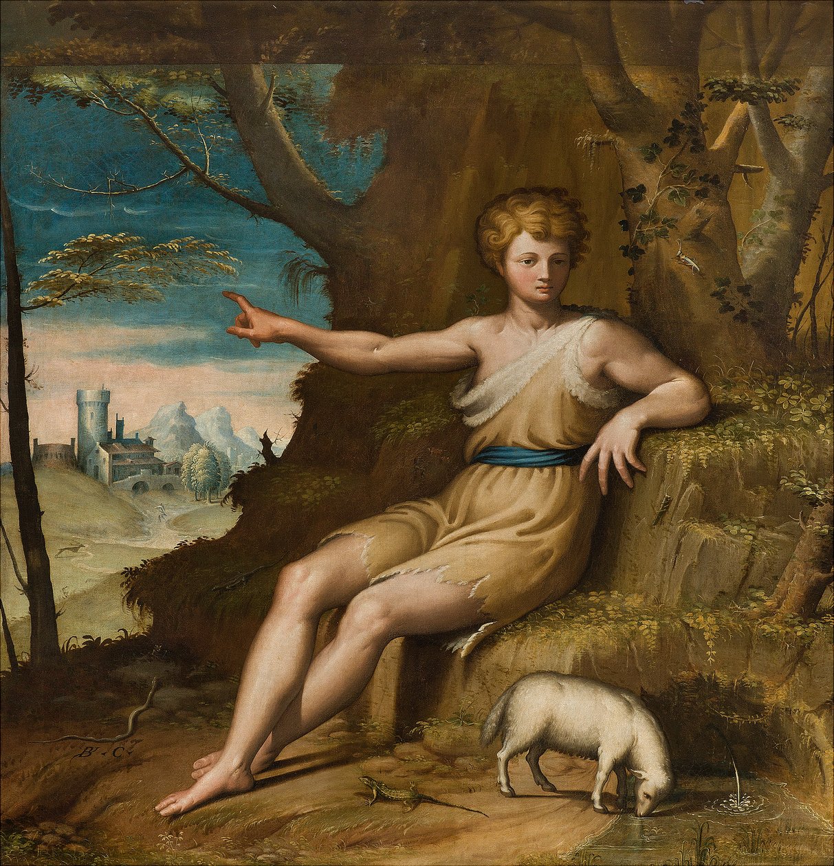 Kapel af Vor Frue af Folket, Anden spænds sydside, Bernardino Campi, San Giovanni nel Desert 1569 af Bernardino Campi
