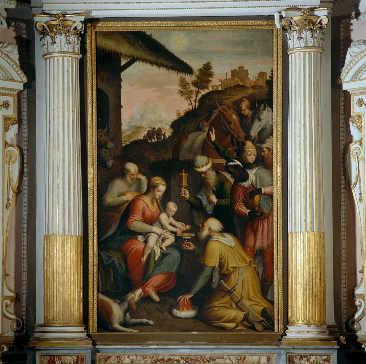Tilbedelse af de tre konger af Bernardino Campi