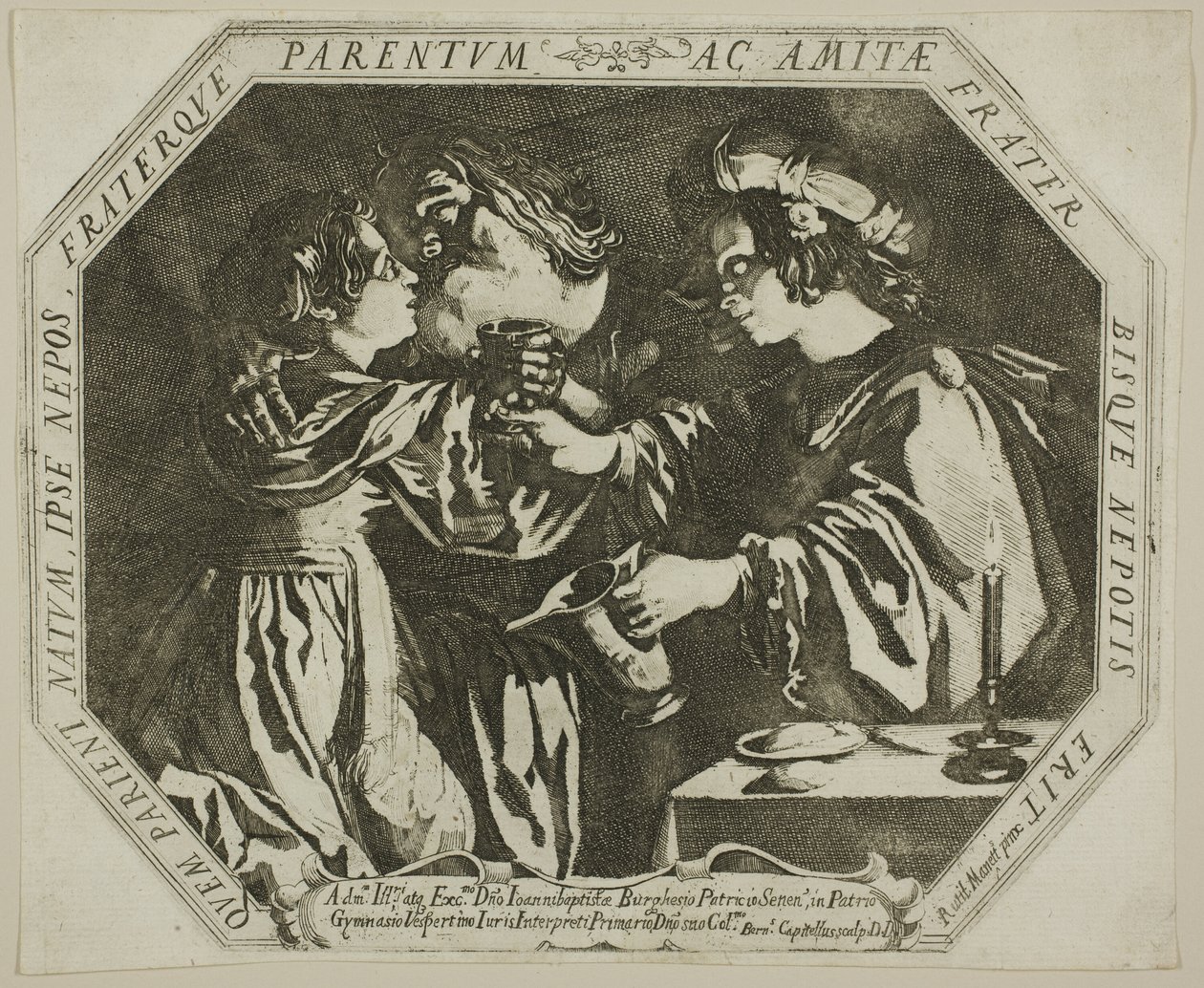 Lot og hans døtre af Bernardino Capitelli