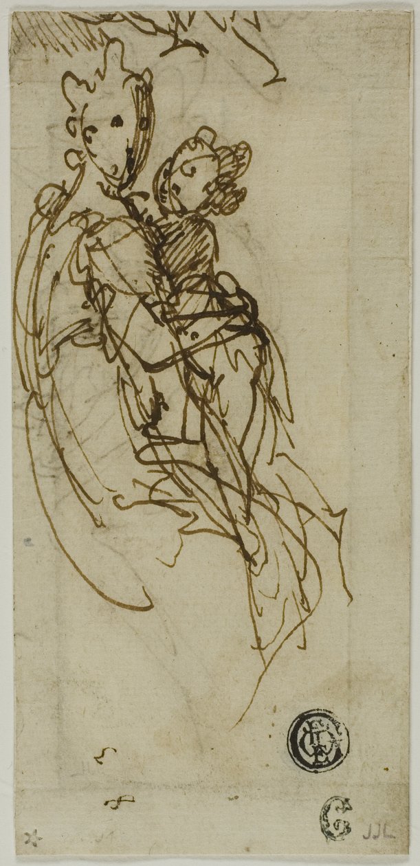 Siddende Jomfru og Barn (recto); Siddende jomfru og barn (verso) af Bernardino India