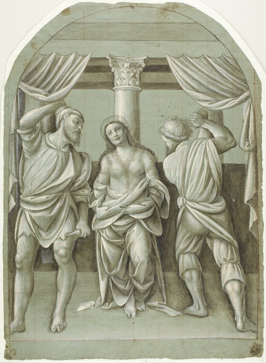 Den hellige Katarinas flagellation af Bernardino Lanino