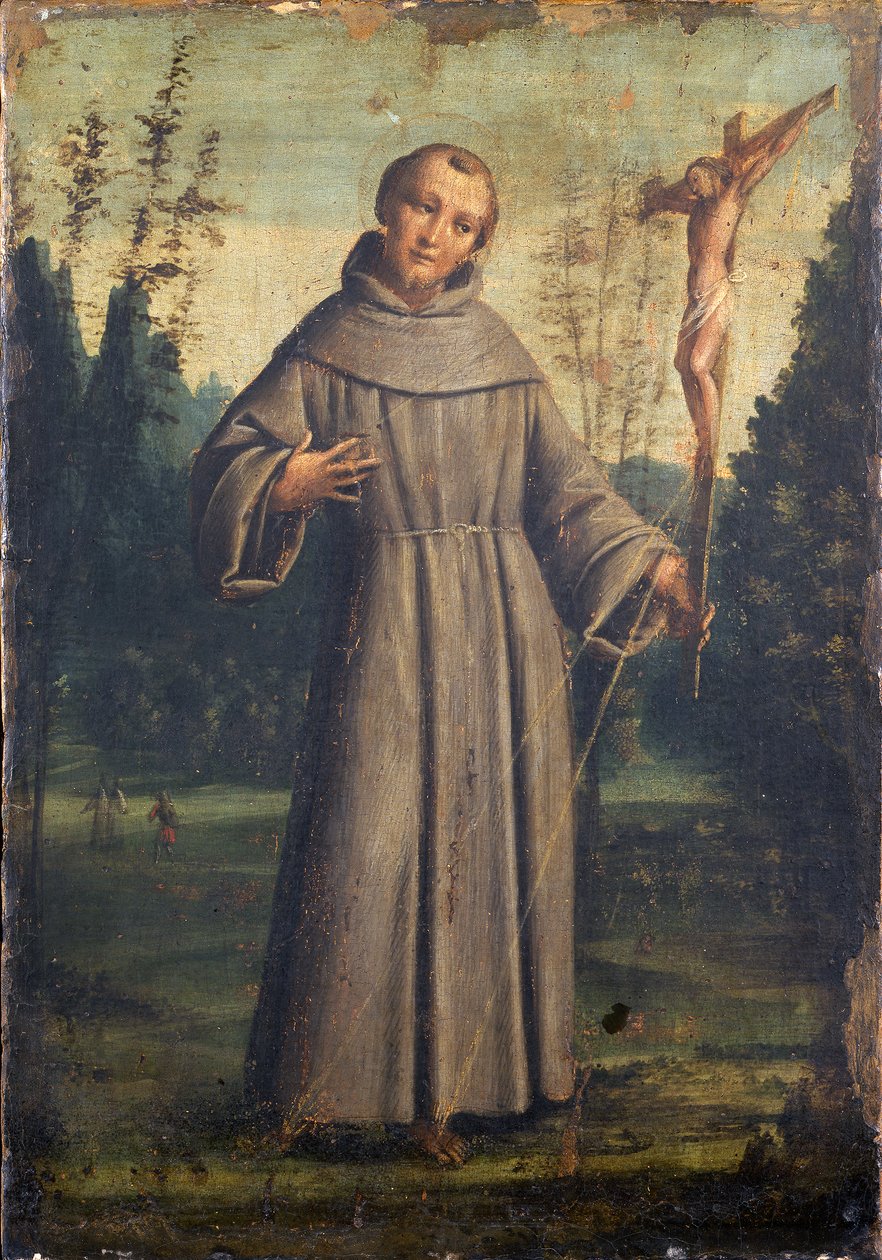Sankt Frans af Assisi, ca. 1545 (olie på panel monteret på lærred) af Bernardino Lanino