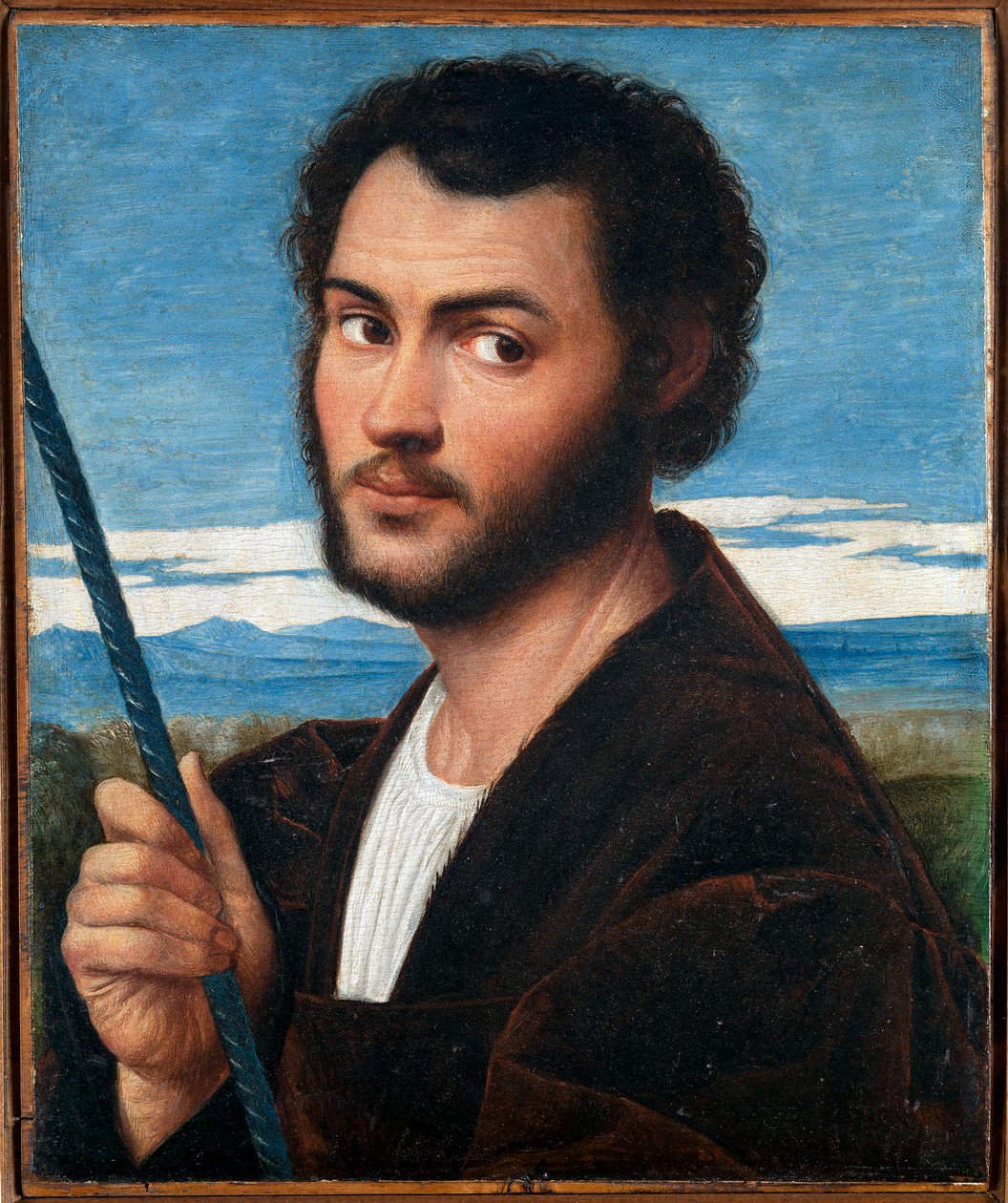 Portræt af en mand par Licinio, Bernardino (ca. 1489-ca. 1565). Olie på lærred, størrelse: 32x25,5, første halvdel af det 16. århundrede, Fondazione Cini, Venezia af Bernardino Licinio