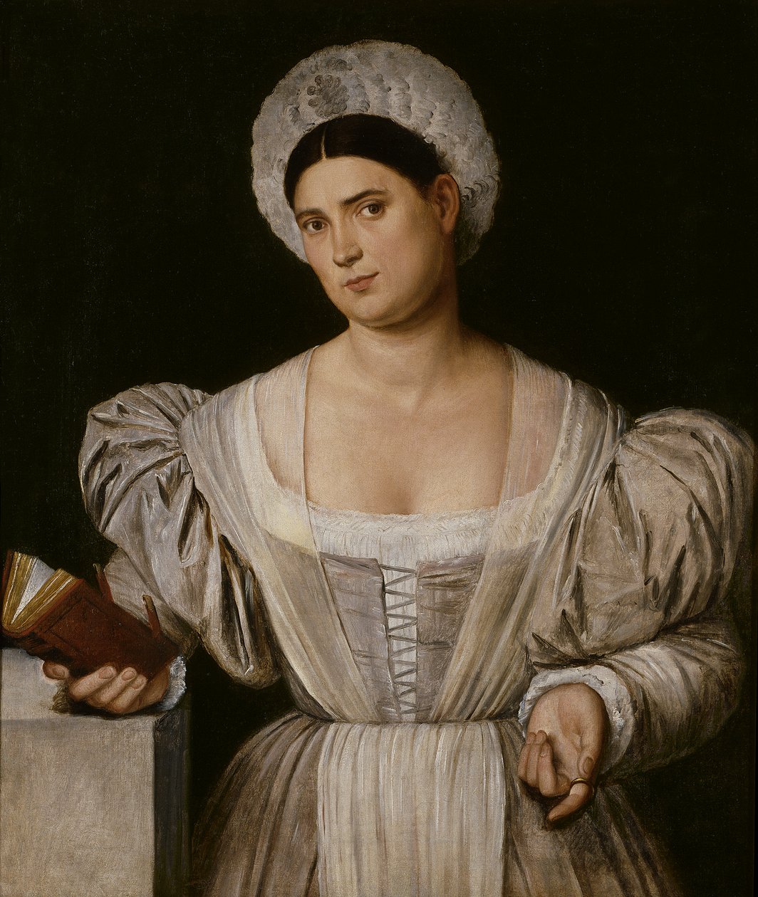 Portræt af en kvinde (Agnese, malerens svigerinde) af Bernardino Licinio