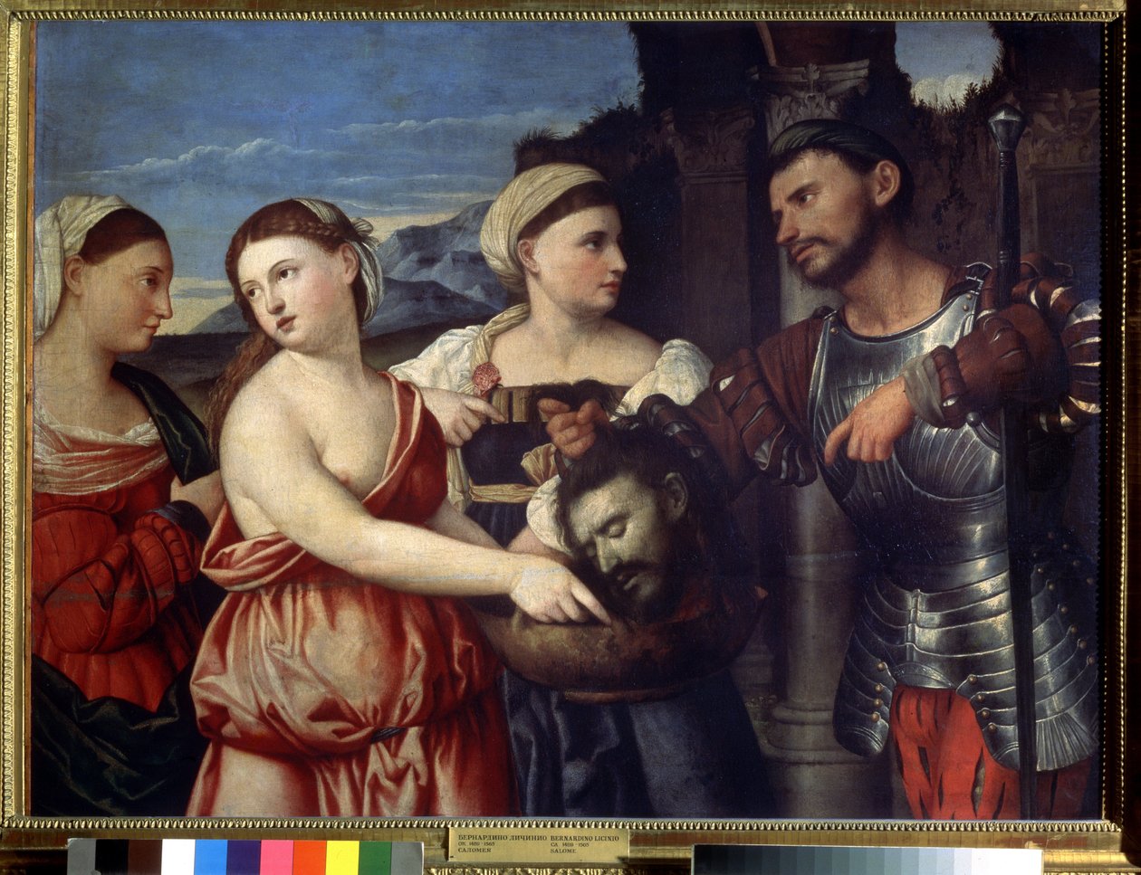 ""Salome"" Salome holder hovedet af Johannes Døberen. Maleri af Bernardino Licinio (1489-1565). Pushkin-museet fra det 16. århundrede, Moskva af Bernardino Licinio
