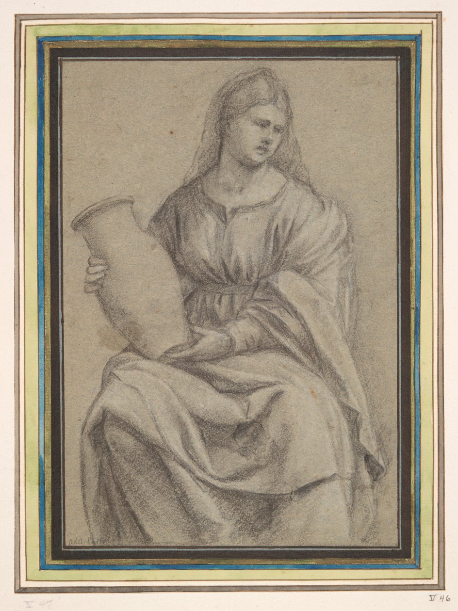 Kvinde med en vase af Bernardino Licinio