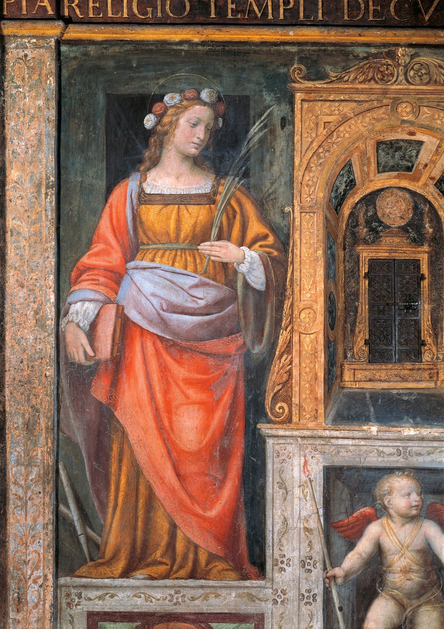 Italien, Milano, Saint Maurice kirke ved det store kloster, Santa Cecilia af Bernardino Luini