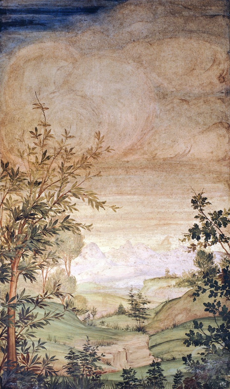 Italien, Milano, San Maurizio Kirke, Landskab af Bernardino Luini