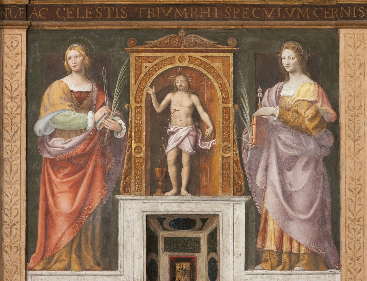 Saint Apollonia og Saint Lucy, ca. 1522-25 (detalje af 3497192) af Bernardino Luini