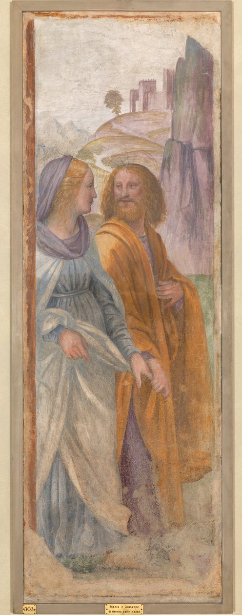 Sankt Josef og Jomfru Maria efter brylluppet af Bernardino Luini