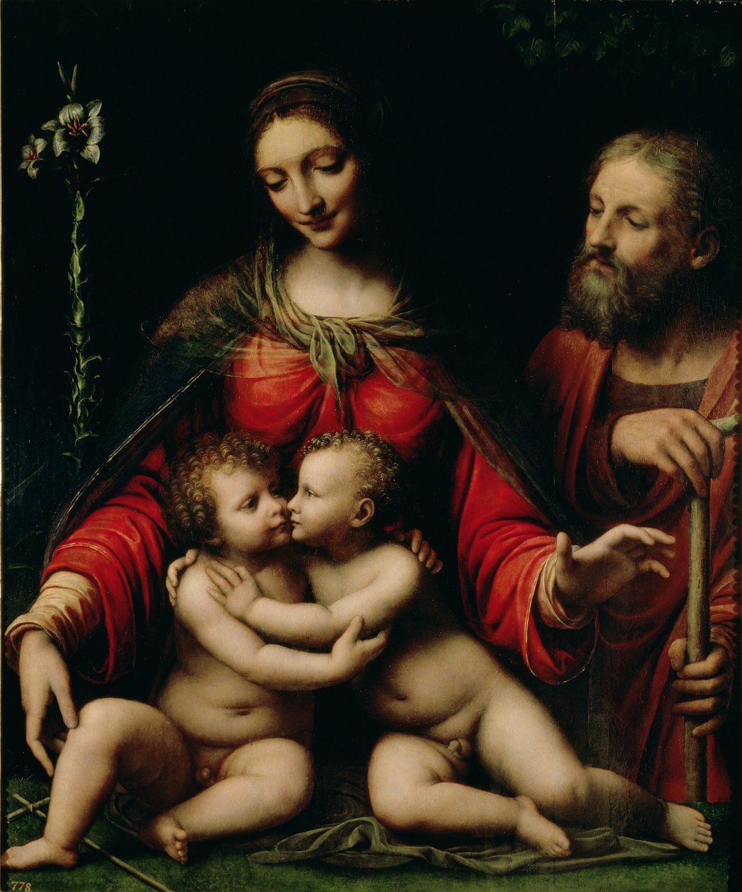 Den hellige familie med spædbarnet St. John af Bernardino Luini