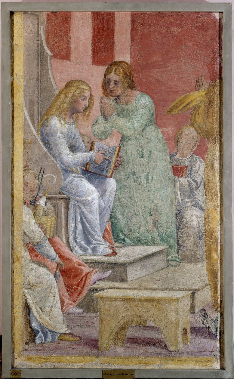 Jomfru Marias barndom ved templet af Bernardino Luini