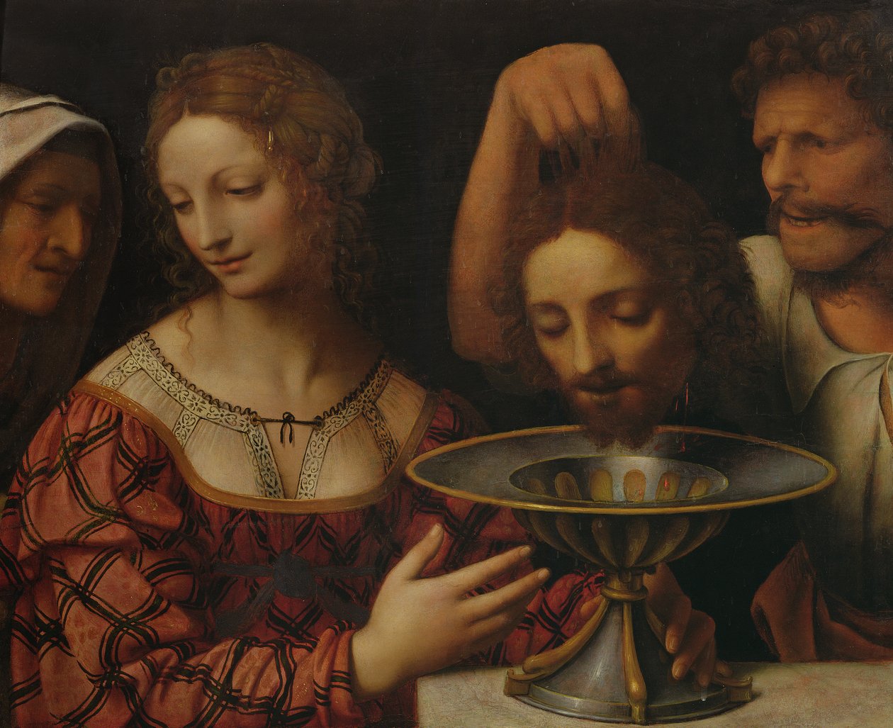 Bødlen præsenterer Herodias for hovedet af Johannes Døberen, 1527 af Bernardino Luini