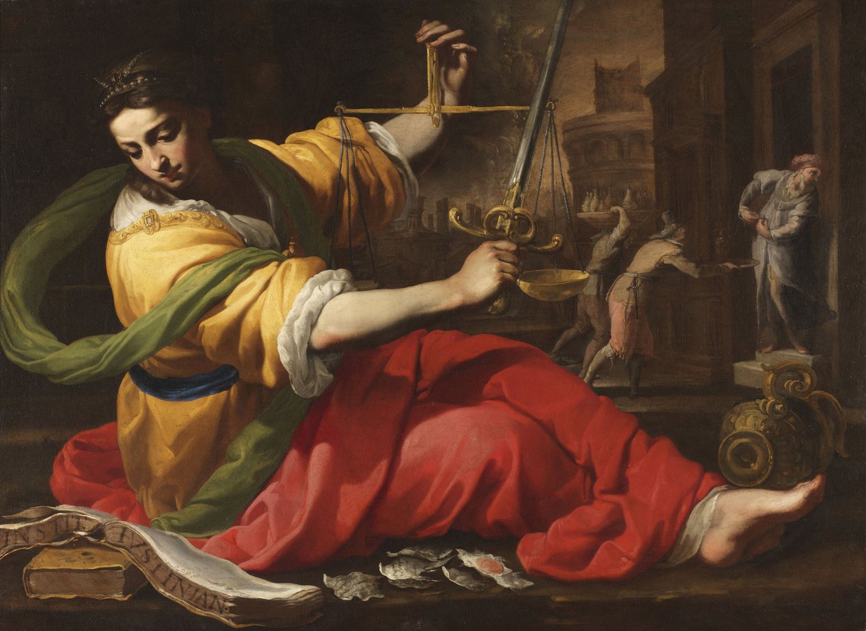 Allegorie de la Justice - Allegory of Justice, af Mei, Bernardino (1612-1676). Olie på lærred af Bernardino Mei