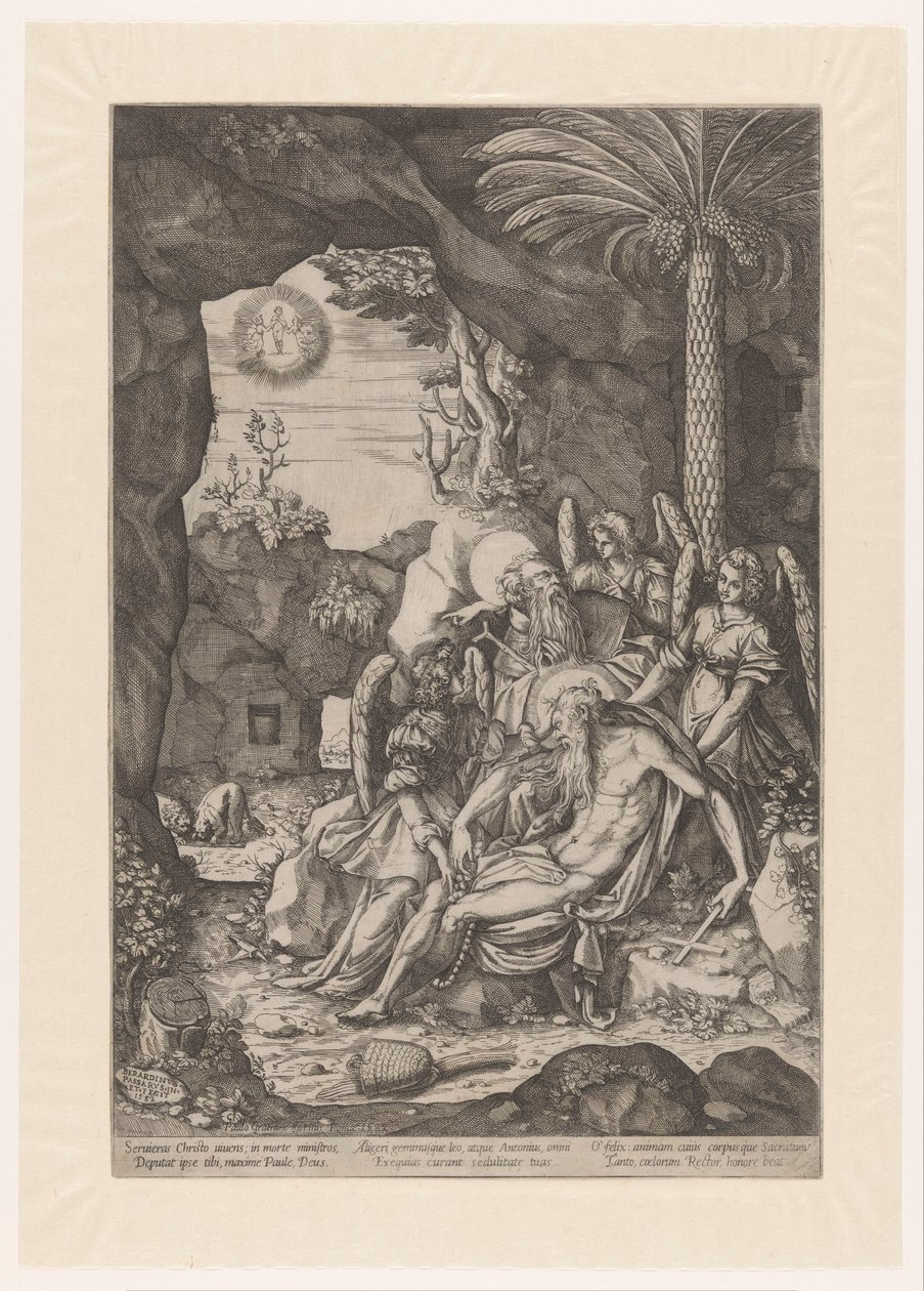 Saint Anthony opdager liget af Saint Paul Eremiten af Bernardino Passeri