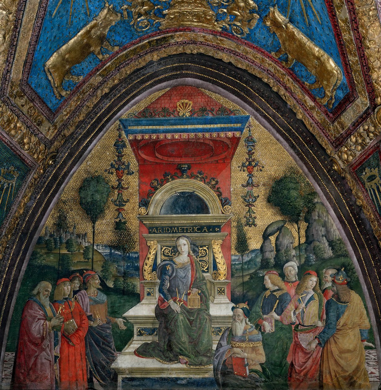 Aritmetikken, 1492-1494. af Bernardino Pinturicchio