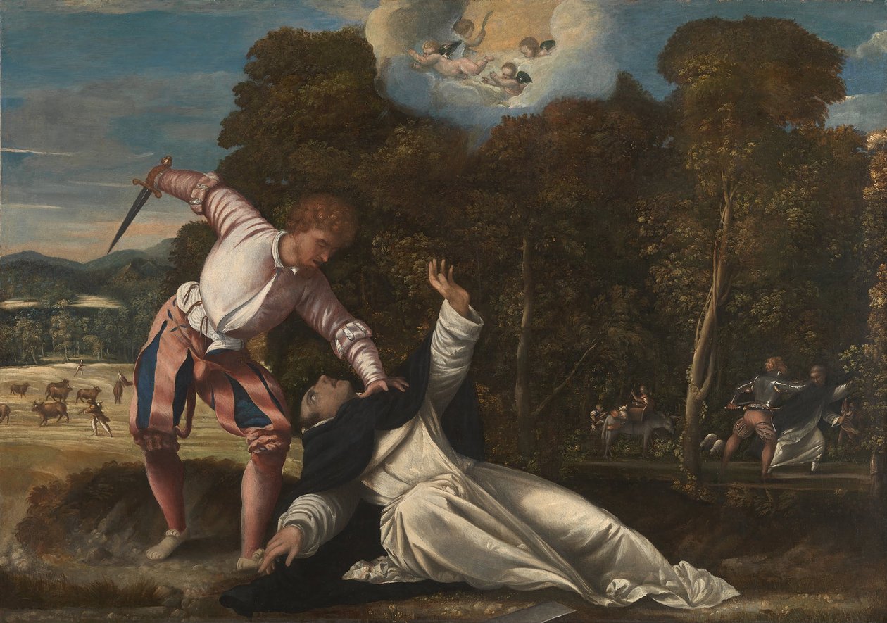Sankt Peter Martyrs død af Bernardino da Asola