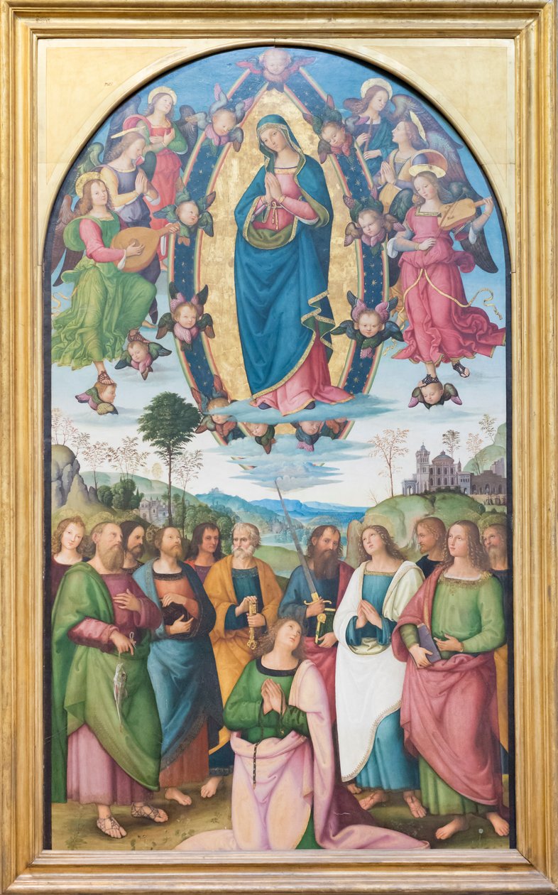 Jomfru Marias antagelse af Bernardino di Betto (& studio) Pinturicchio