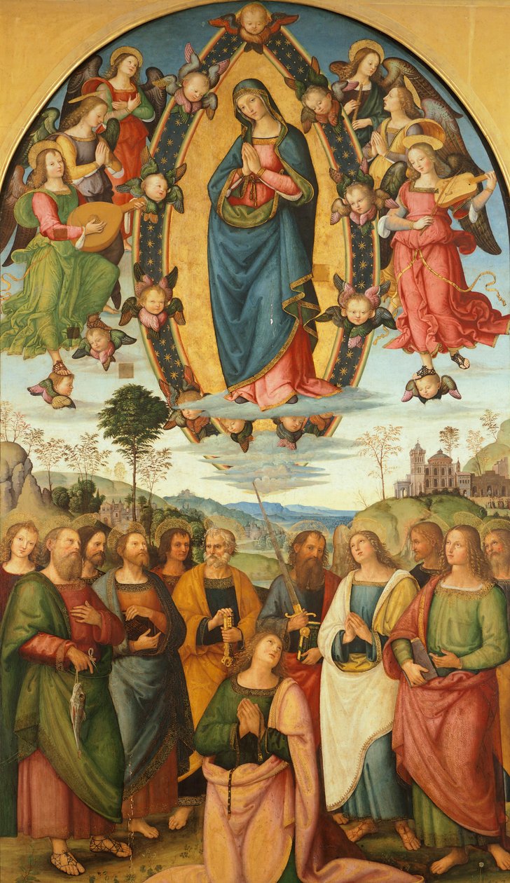 Assumption of Virgin, af Bernardino Pinturicchio (ca 1452-1513), af Bernardino di Betto Pinturicchio