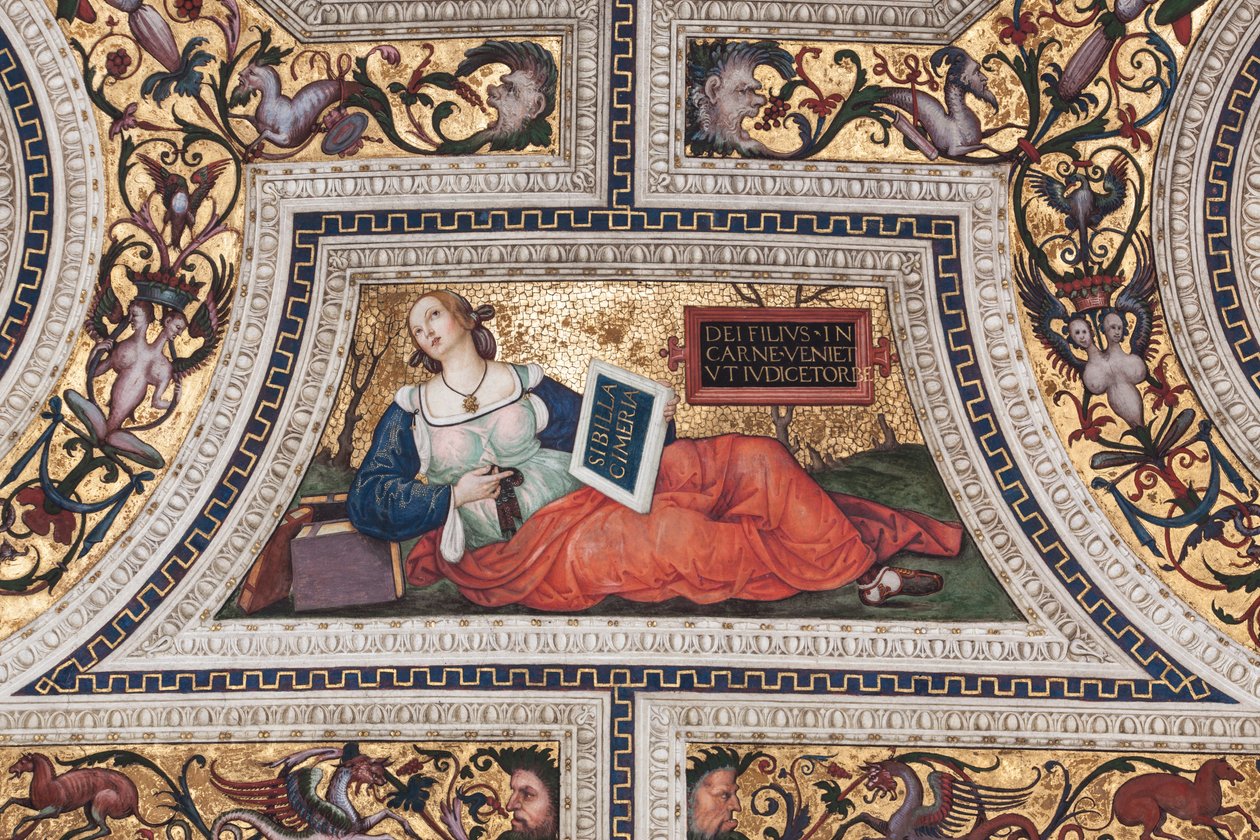 Cimerian Sibyl, detalje af Sibyllerne (fresco af Bernardino di Betto Pinturicchio