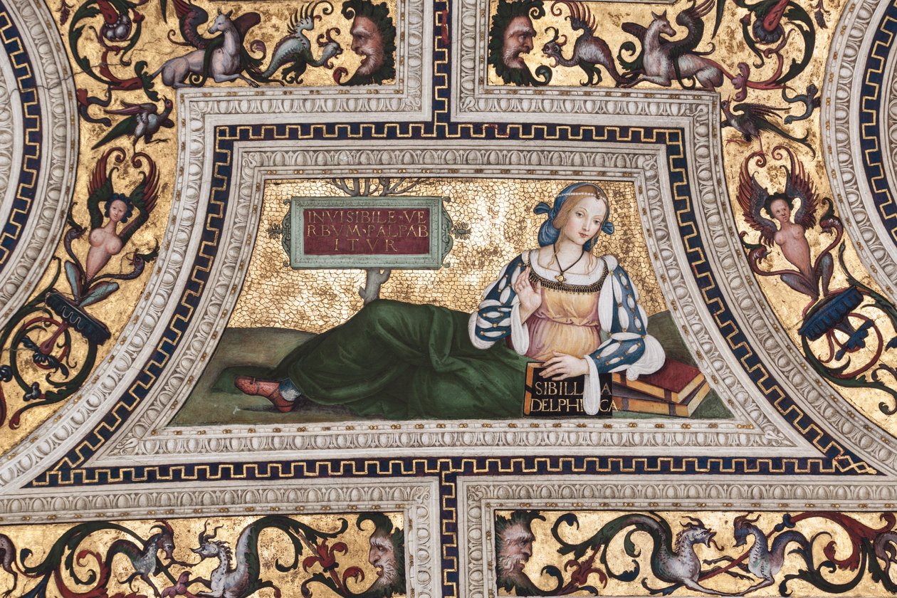 Delphic Sibyl, detalje af Sibyllerne (fresco af Bernardino di Betto Pinturicchio