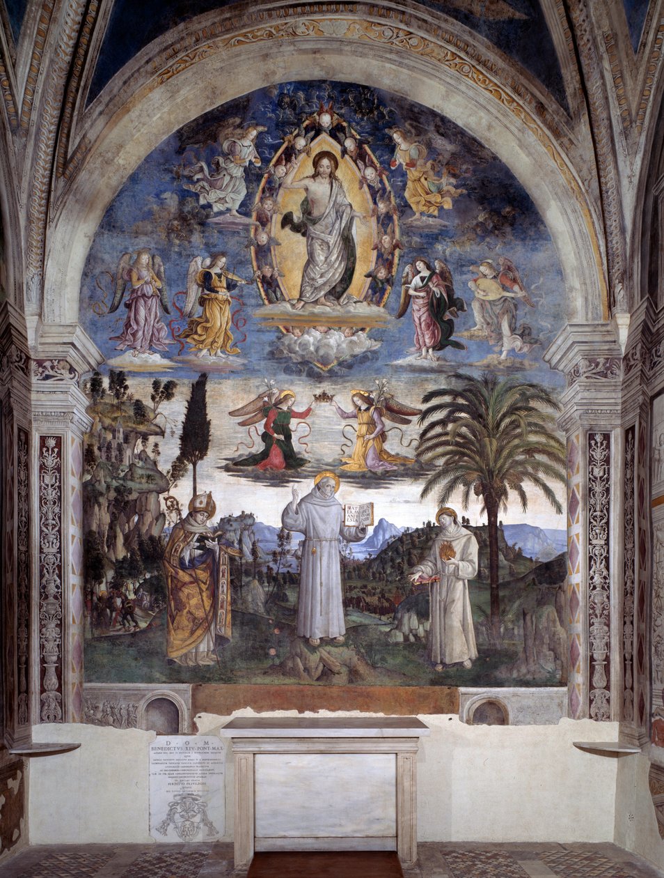 Bernardino af Sienas herlighed (fresco, ca. 1486) af Bernardino di Betto Pinturicchio