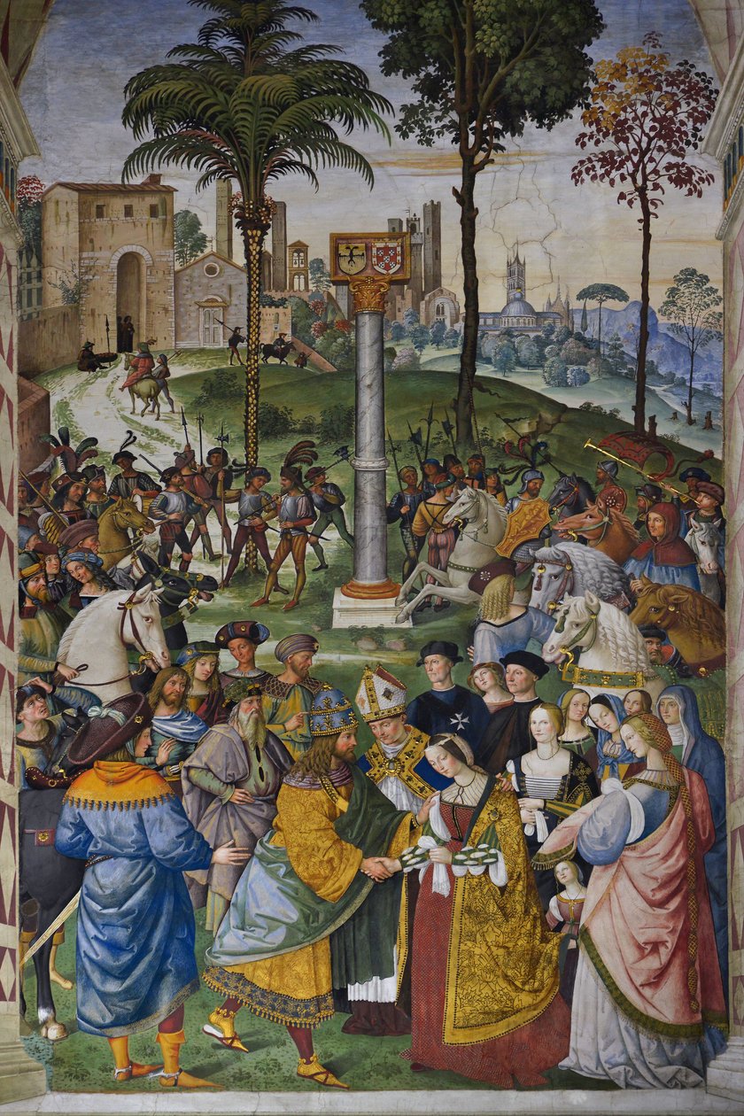Italien Toscana Siena, Cathedrale Duomo: Piccolomini-biblioteket - Frederik III