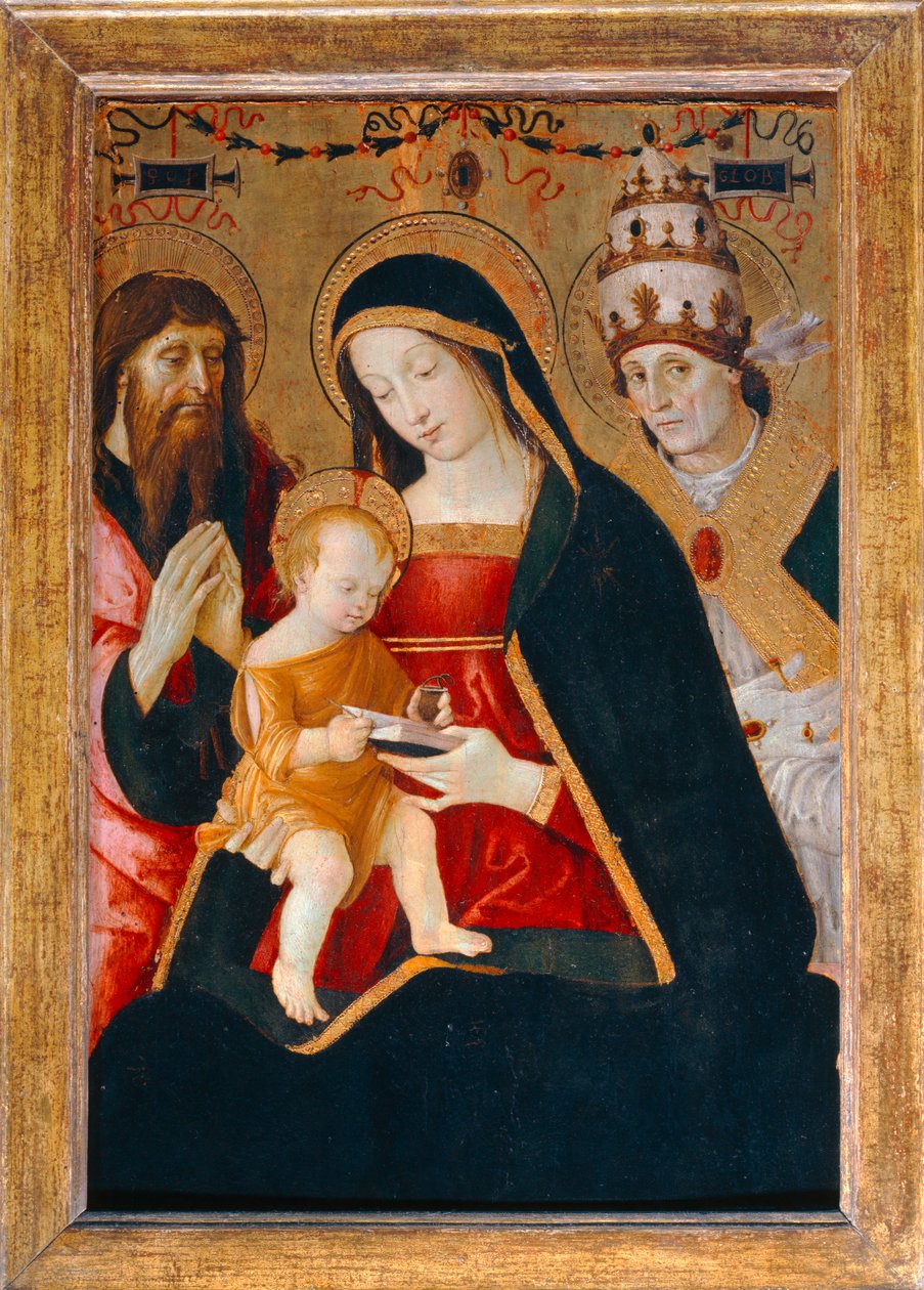 Jomfruen og barnet mellem Sankt Hieronymus og Sankt ... af Bernardino di Betto Pinturicchio