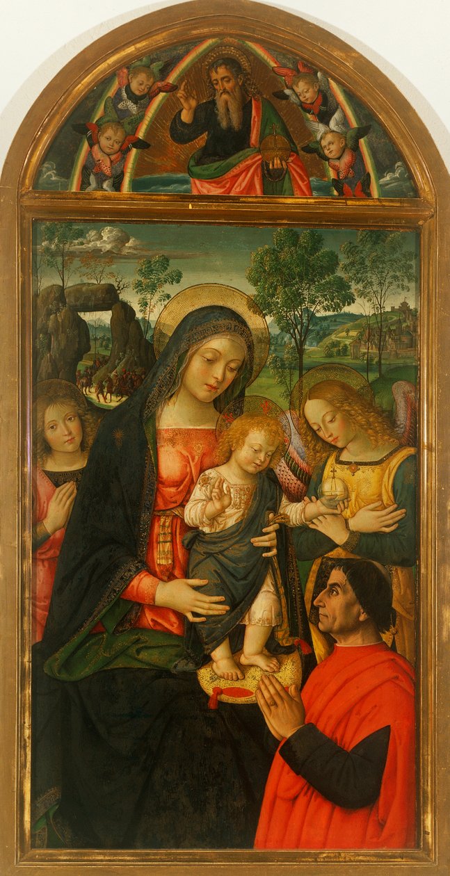 Our Lady of Peace af Bernardino Pinturicchio (ca. 1452-1513), olie på panel af Bernardino di Betto Pinturicchio