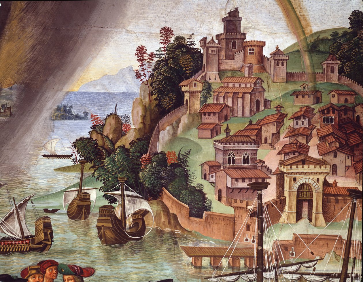 Pave Pius II går til koncilet i Basel. Detalje - Fresco af Bernardino di Betto Pinturicchio