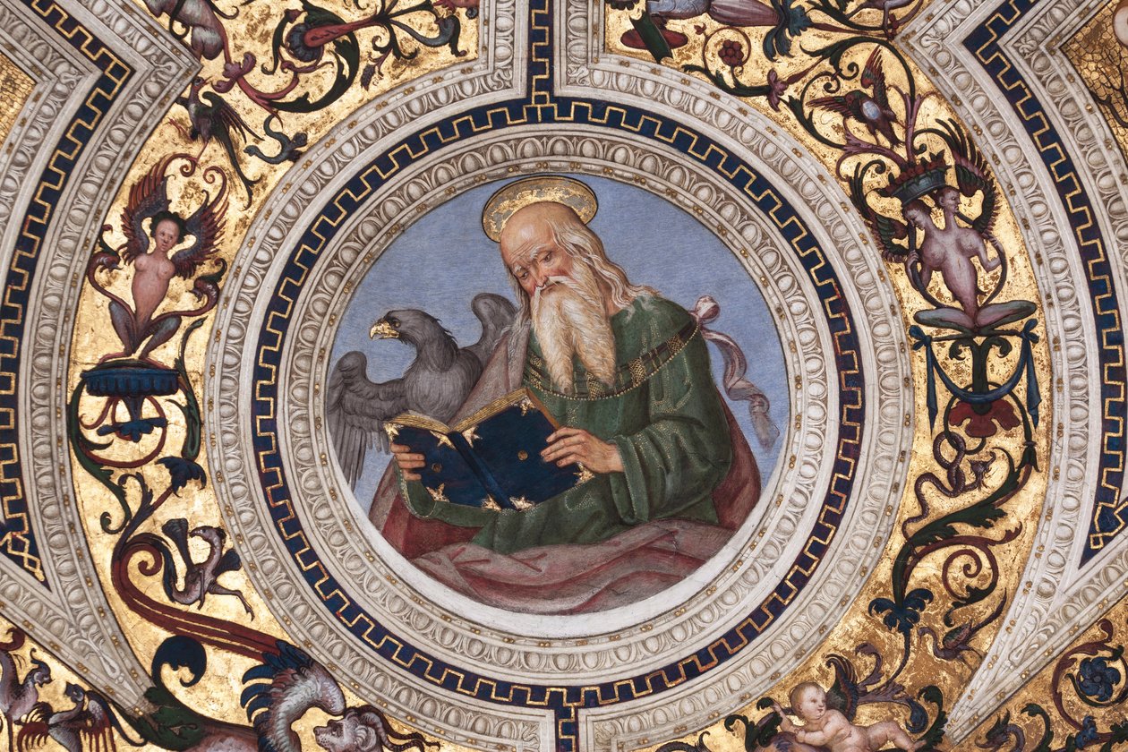 Johannes evangelisten, detalje af De fire evangelister (fresco af Bernardino di Betto Pinturicchio
