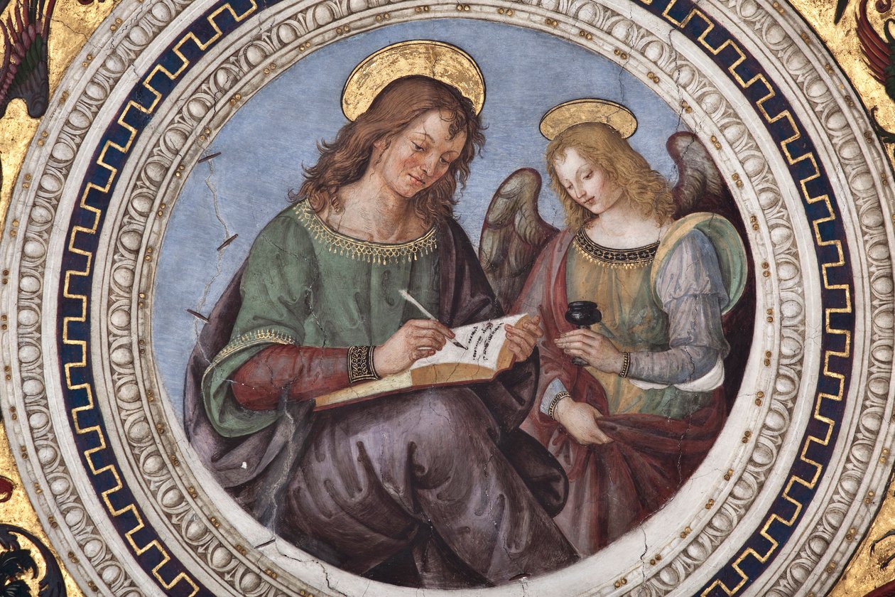 St. Matthæus, detalje af De fire evangelister (fresco af Bernardino di Betto Pinturicchio
