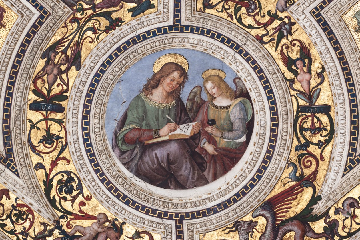 St. Matthæus, detalje af De fire evangelister (fresco af Bernardino di Betto Pinturicchio