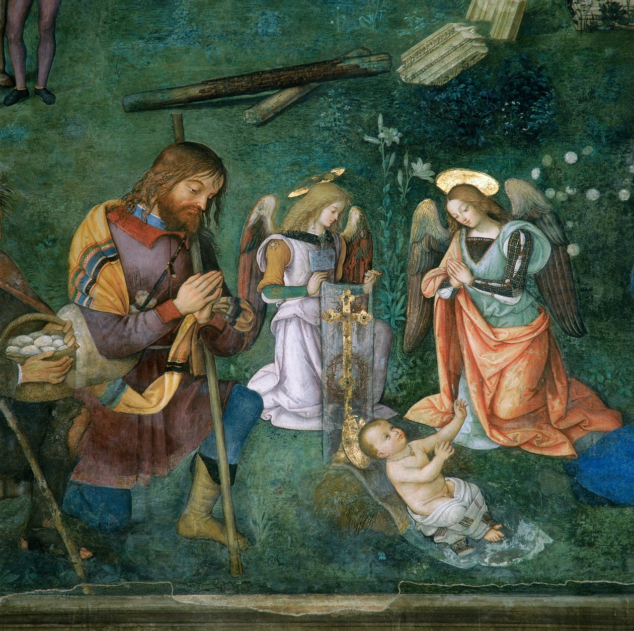 Kristusbarnet, detalje af Fødselskirken af Bernardino di Betto Pinturicchio