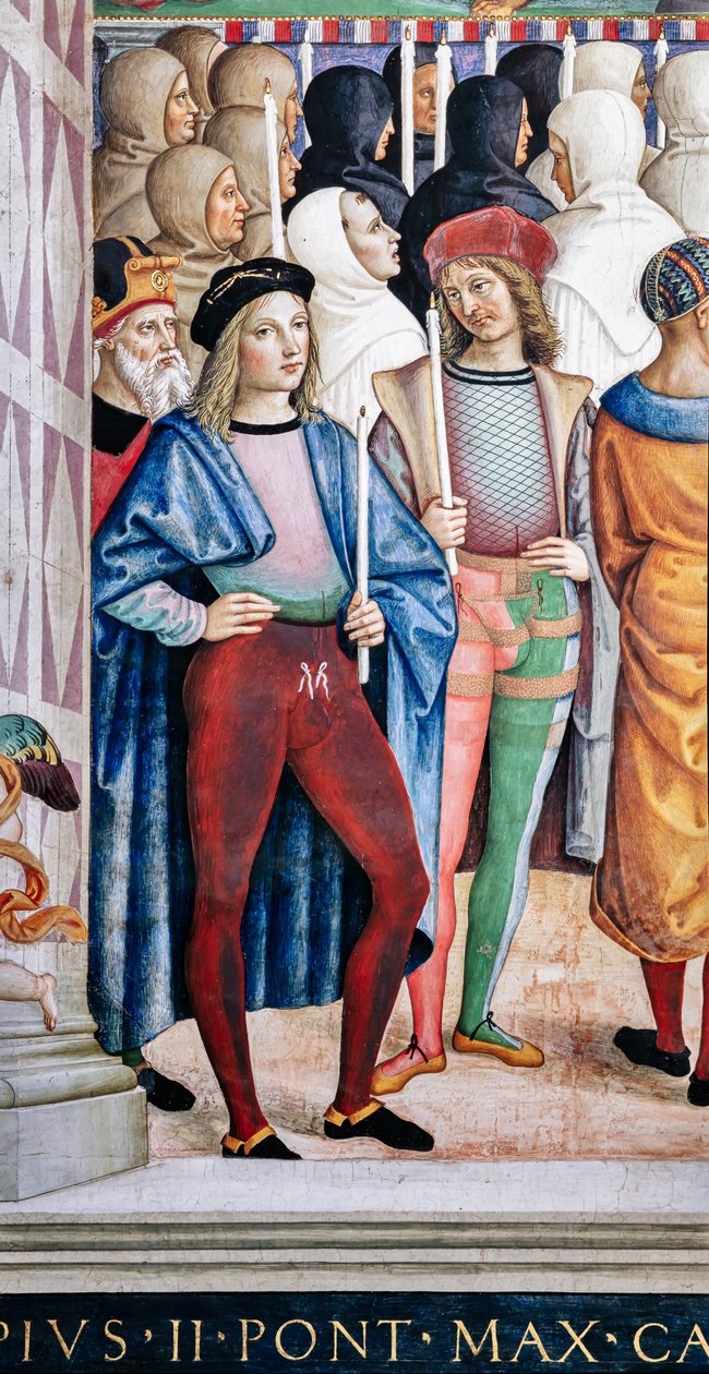 Piccolomini-biblioteket, sydvestvæggen: “ Pius II kanoniserer St. Catherine of Siena, 29. juni af Bernardino di Betto Pinturicchio
