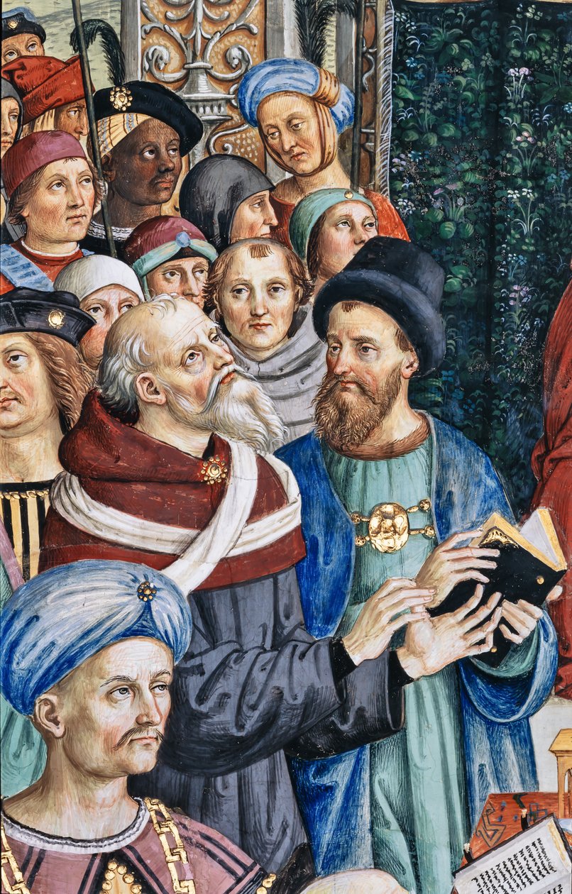 Piccolomini-biblioteket, sydvestvæggen: “ Pius II præsiderer over Mantuas kost, 1. juni af Bernardino di Betto Pinturicchio