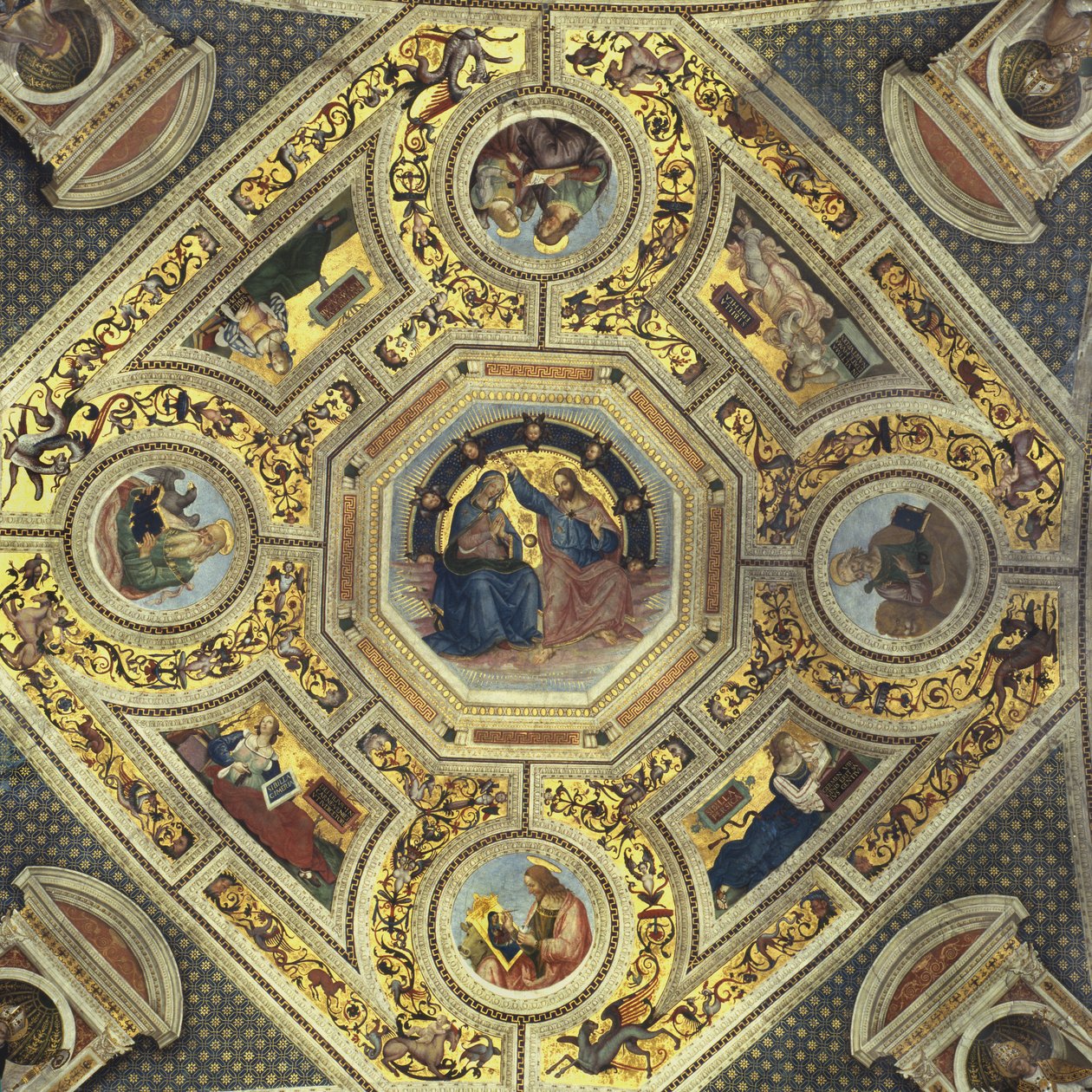Presbyteriets hvælving, Santa Maria del Popolo, Rom, ca. 1484-92 af Bernardino di Betto Pinturicchio