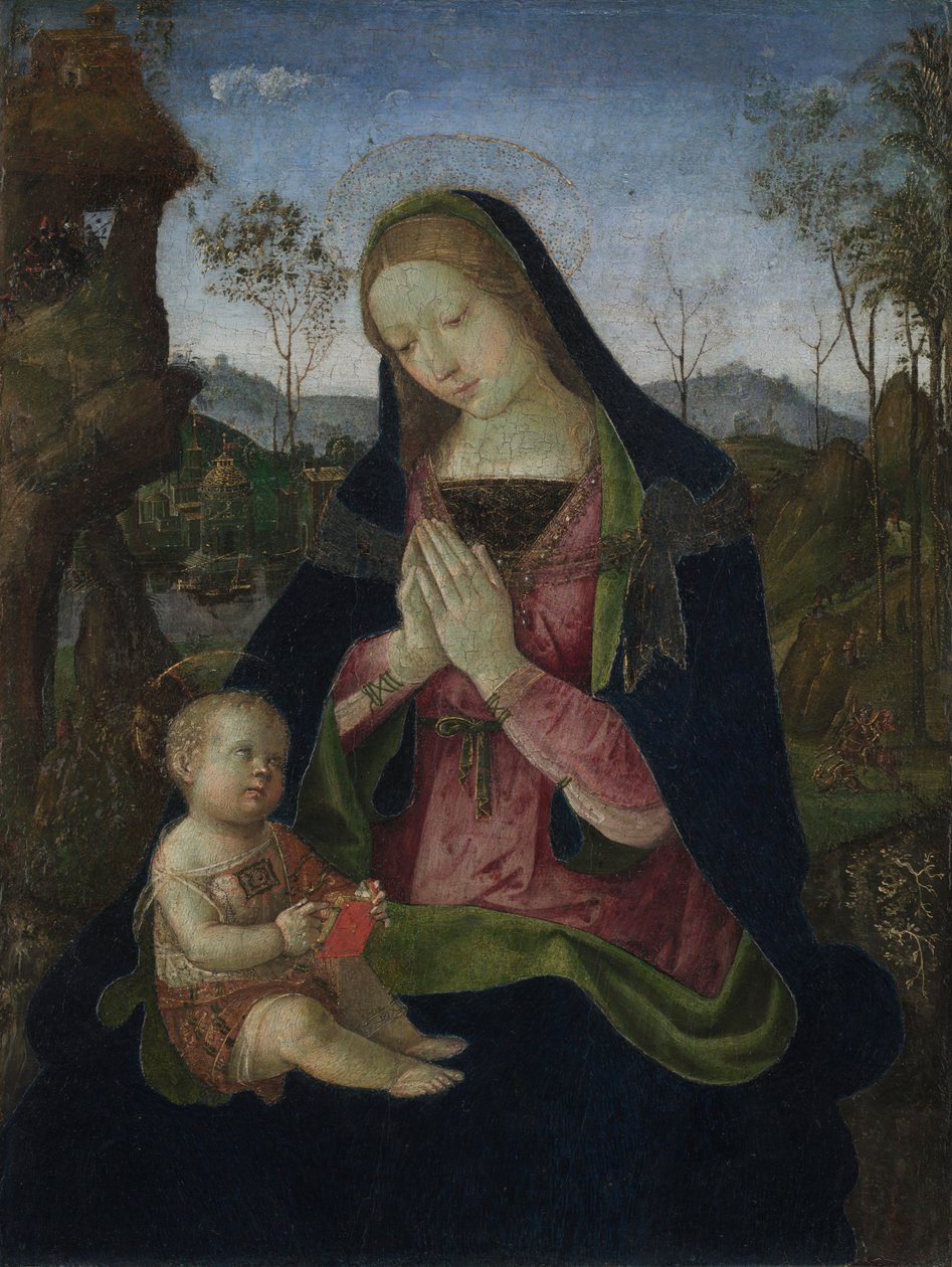 Jomfru og barn, ca. 1490-1500 (tempera og olie på træ) af Bernardino di Betto Pinturicchio