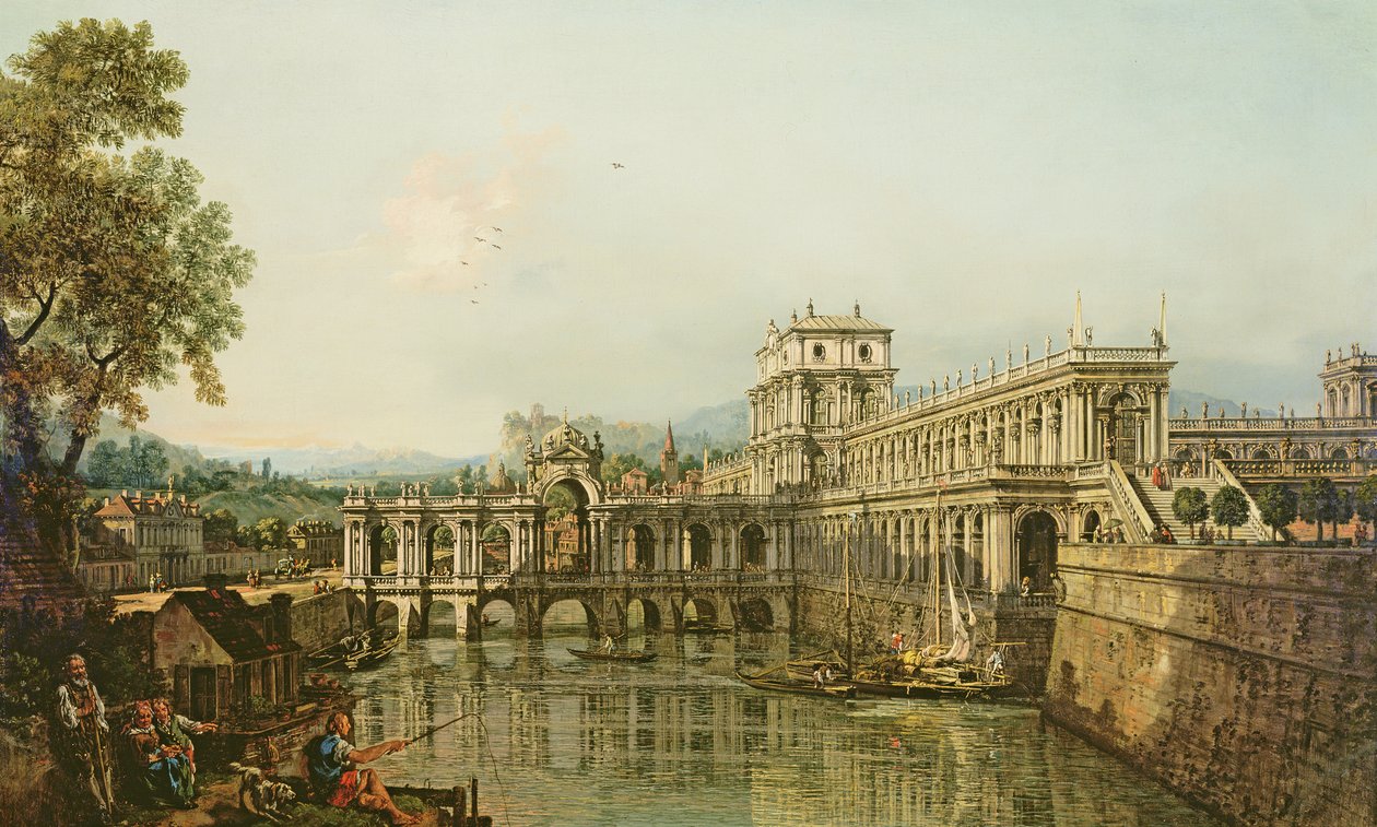 Arkitektonisk Capriccio, ca. 1765 af Bernardo Bellotto