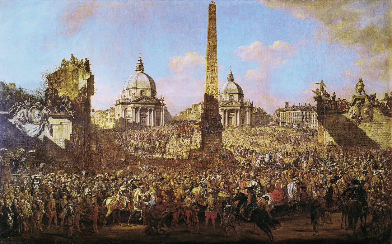 Jerzy Ossolinskis indrejse i Rom (1595-1650) udsending af Wladyslaw IV (1595-1648) af Polen med pave Urban VIII (1568-1644) 1779 af Bernardo Bellotto