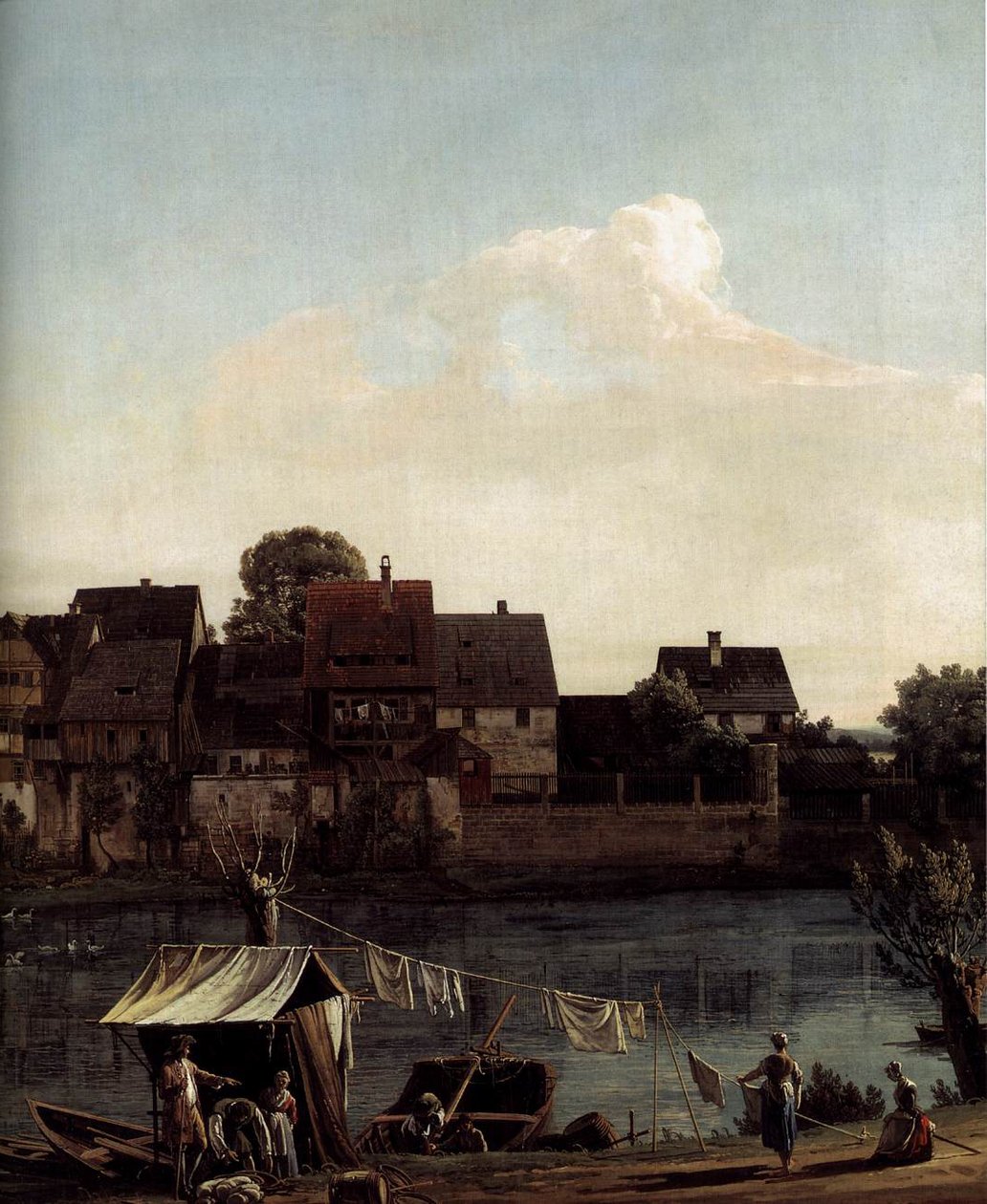 Pirna set fra havnebyen af Bernardo Bellotto