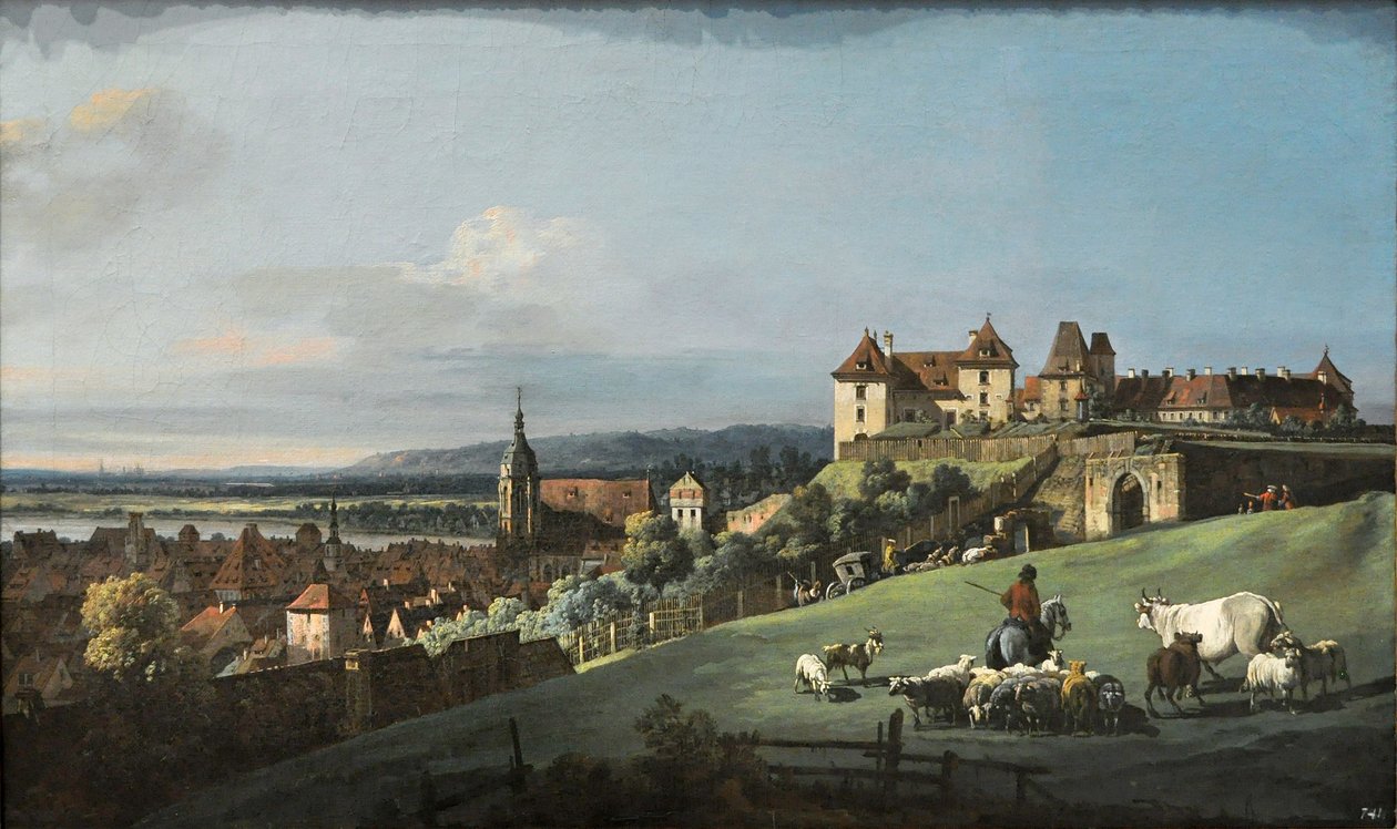 “Pirna, Sonnenstein -fæstningen af Bernardo Bellotto