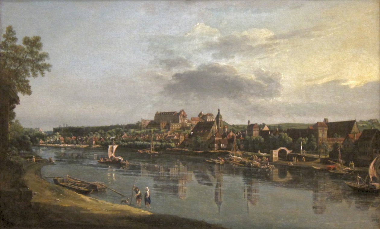 Pirna set fra den højre bred af Elben af Bernardo Bellotto