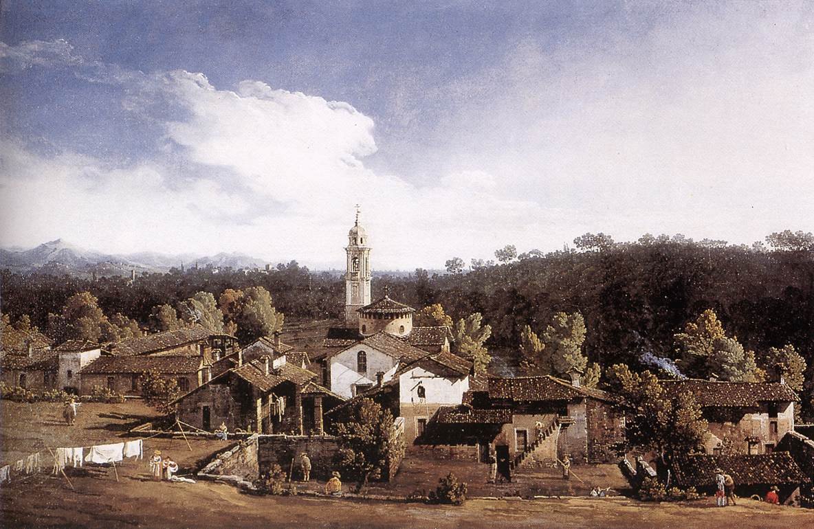Udsigt over Gazzada nær Varese af Bernardo Bellotto