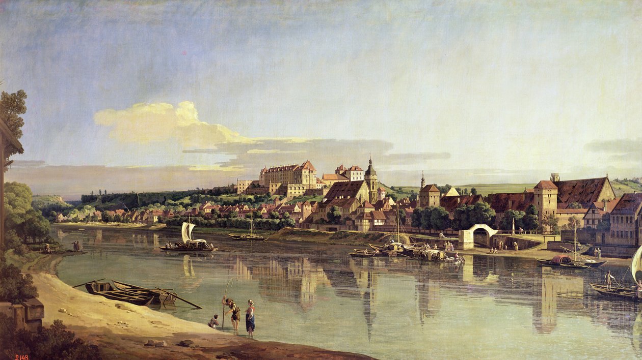 Udsigt over Pirna fra Elbens højre bred, ca. 1753 af Bernardo Bellotto