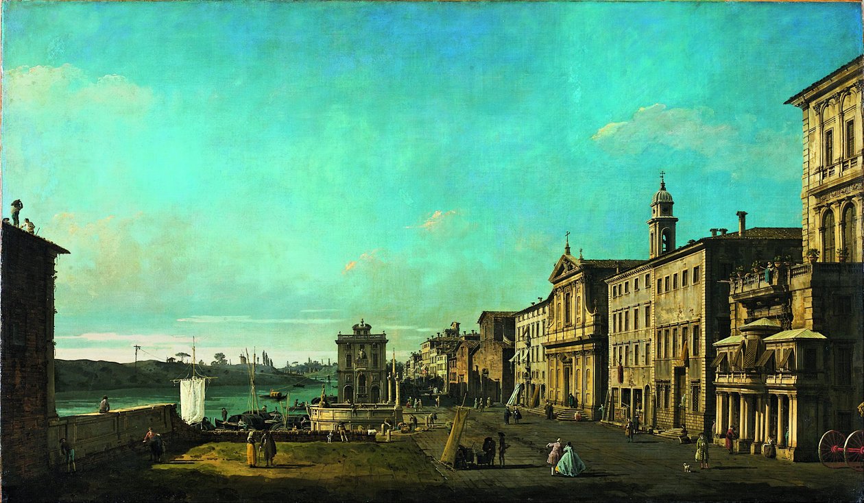 Udsigt over Via di Ripetta i Rom af Bernardo Bellotto