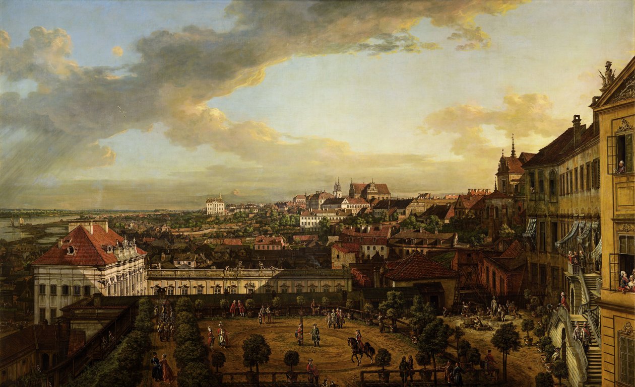 Udsigt over Warszawa fra terrassen på det kongelige slot af Bernardo Bellotto