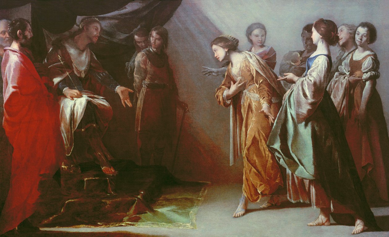 Ester og Ahasverus af Bernardo Cavallino